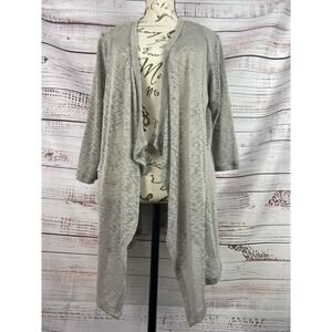 Torrid 00 Knit Duster Cardigan Womens M/L Open Front Drape 3/4 Sleeves Stretch